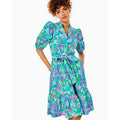 LILLY PULITZER Shona Dress Size 10 Formentera Turquoise Keep on Beleafing NWOT