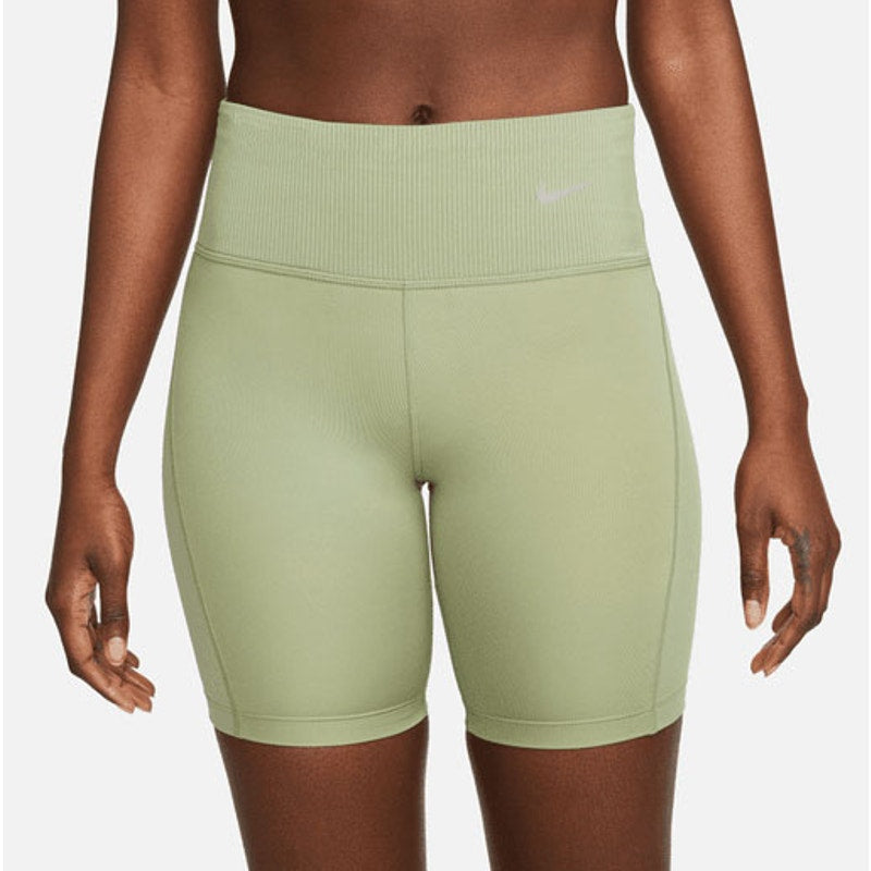 NIKE Womens Tight Athletic Running Shorts XS Olive Green Mid-Rise Ribbed NWT