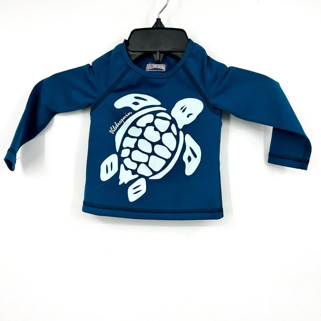 VILEBREQUIN Kid's Glassy Printed Rashguard Top 3/4 Years Old 6 ANS Paon Blue NWT