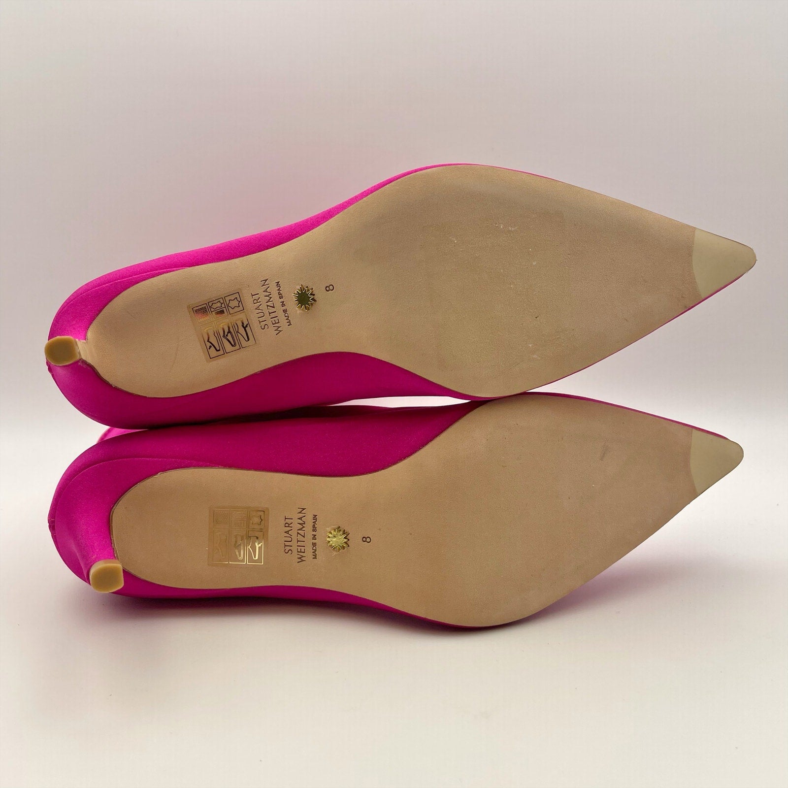 Stuart Weitzman Womens Stuart 75 Stretch Bootie US 8 Pink Magenta EUC