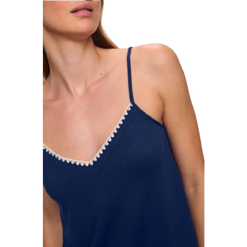 EBERJEY Frida Cami & Shortie Short PJ Set Small Navy Blue Ivory TENCEL Modal NWT