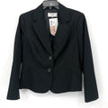LE SUIT Women's Two Button Blazer Jacket 12 Petite Black Notch Lapel Collar NWT