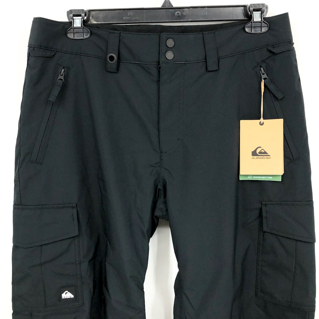 QUICKSILVER Men's Porter Snow Pants Large Black Waterproof Outdoor NWT