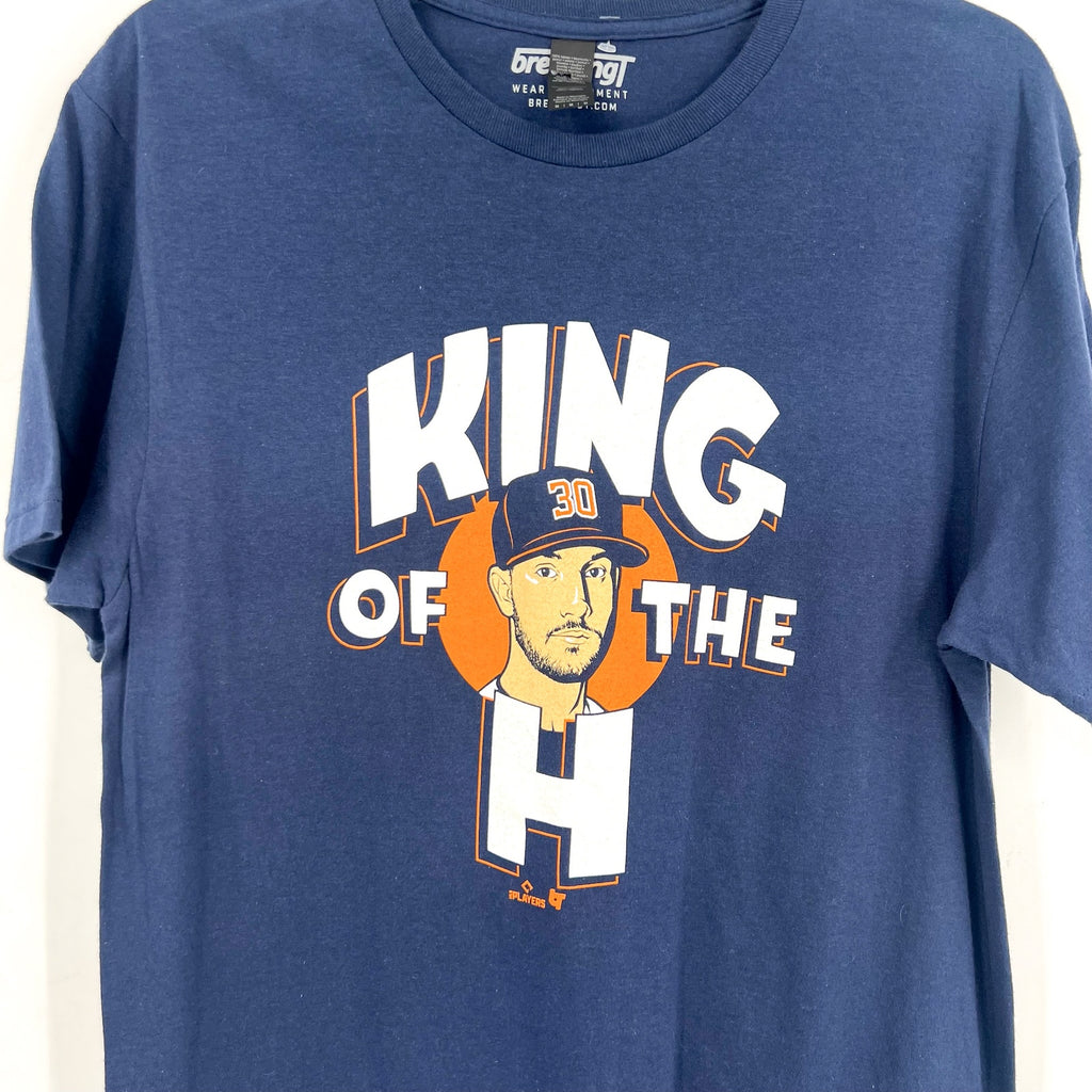 BREAKING T Mens Kyle Tucker King of the H Baseball T-Shirt Medium Navy NWOT