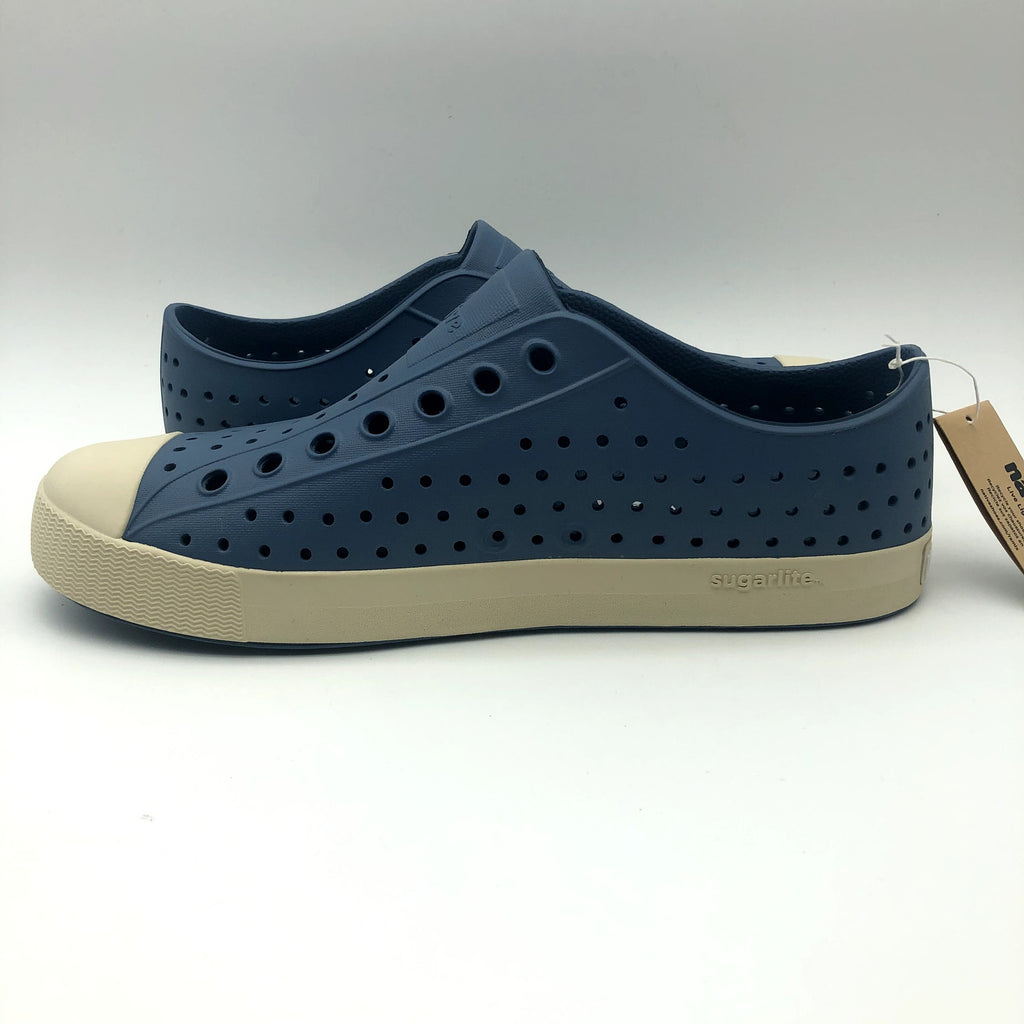Native Jefferson Slip On Casual Shoes Mens 11 Oasis Blue Bone White Sneakers NIB