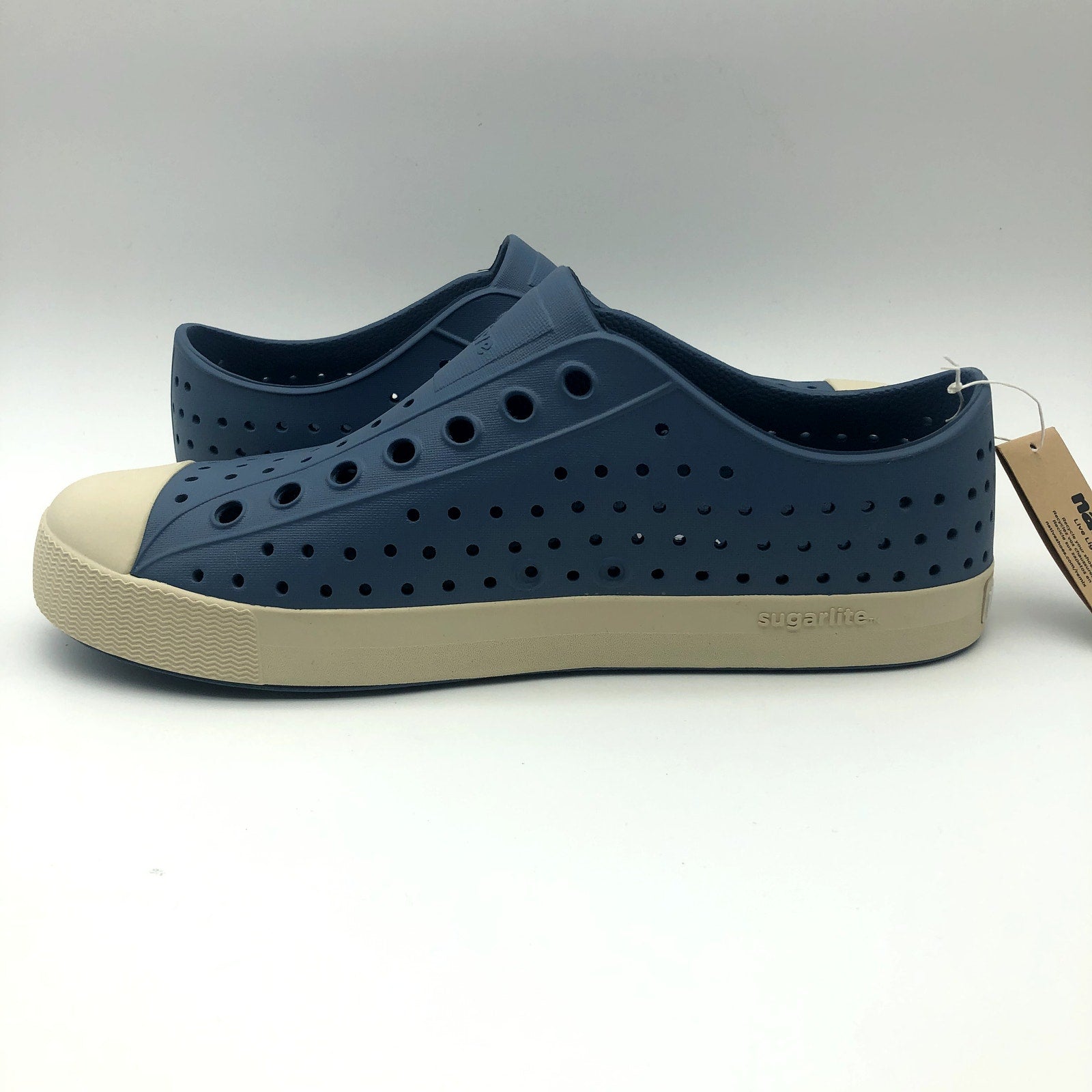 Native Jefferson Slip On Casual Shoes Mens 11 Oasis Blue Bone White Sneakers NIB