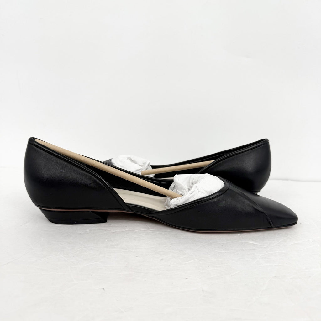Franco Sarto Womens Debrah Flats US 9.5 M EU 40.5 Black Leather NIB