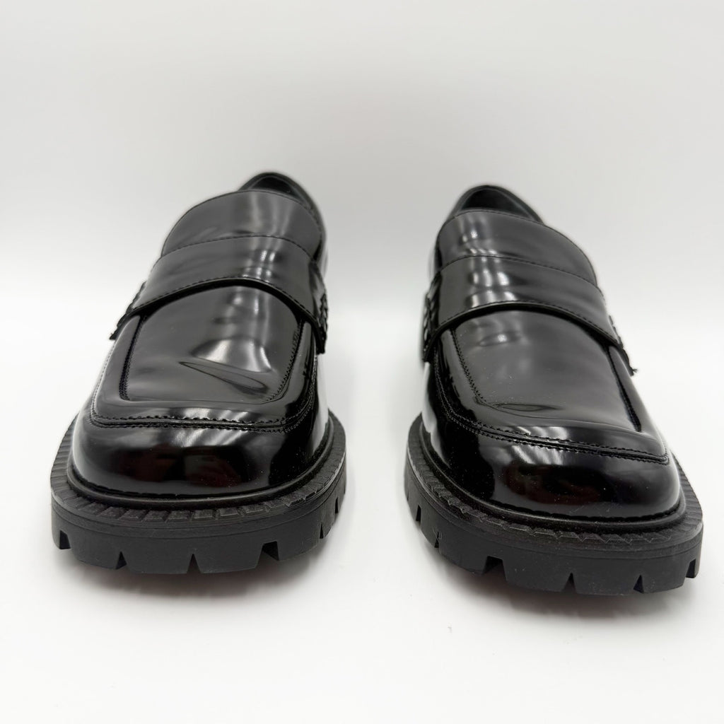 Franco Sarto Womens Darby Loafers Size 10 M EU 41 Black Faux Patent NIB