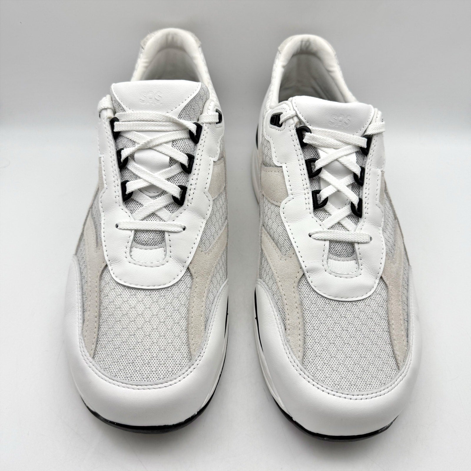 SAS Mens Journey Mesh Walking Sneakers US 14.5 Wide EU 47.5 White Suede NWOB