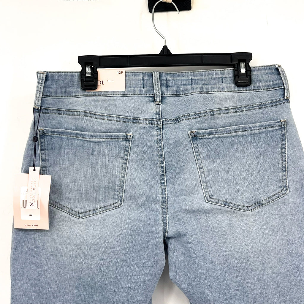 NYDJ Womens Ella Denim Shorts Size 12 PETITE Light Blue Poetry 8" Inseam NWT