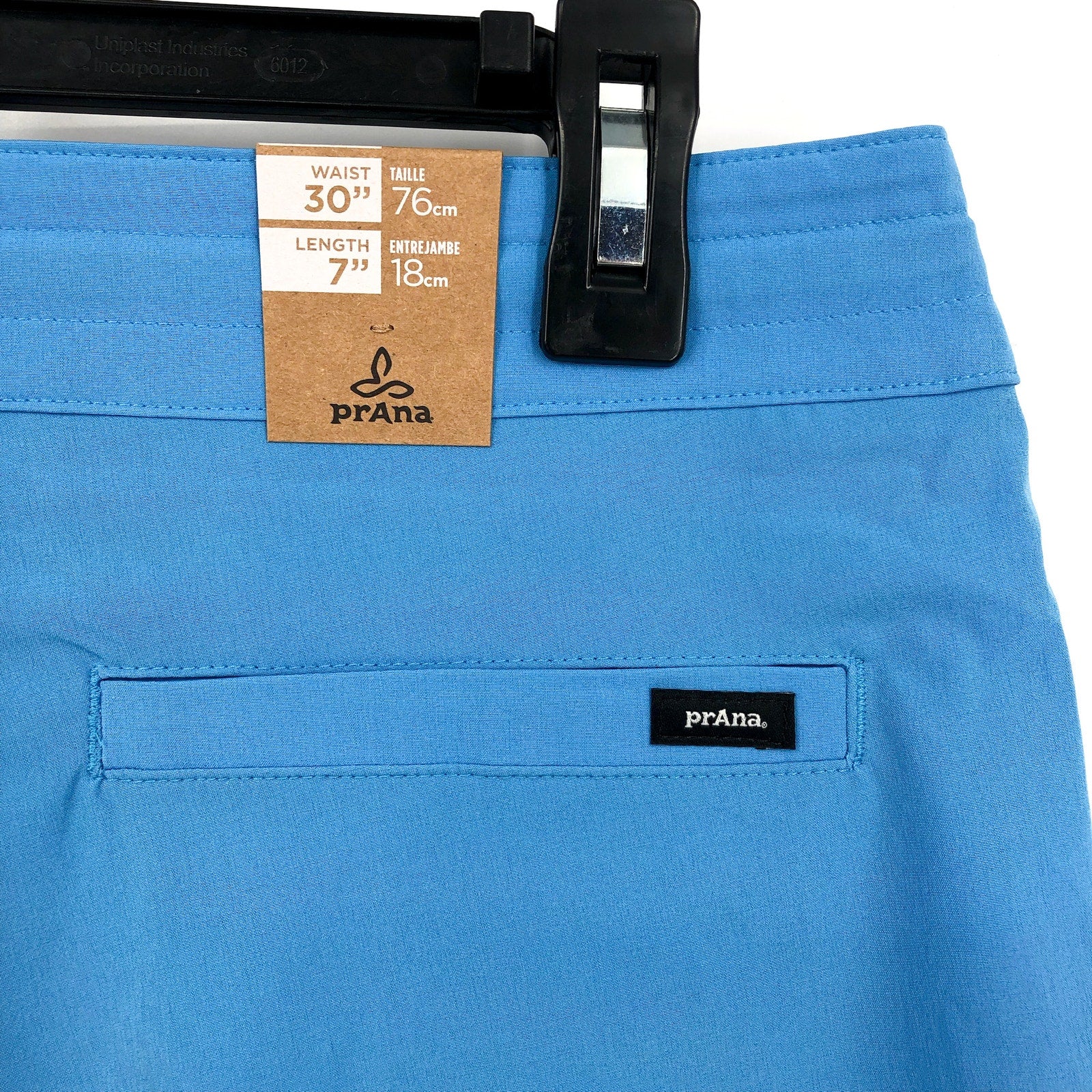 PRANA Men's Riveter Board Shorts Size 30 Blue Clear Sky 7" Inseam Drawstring NWT