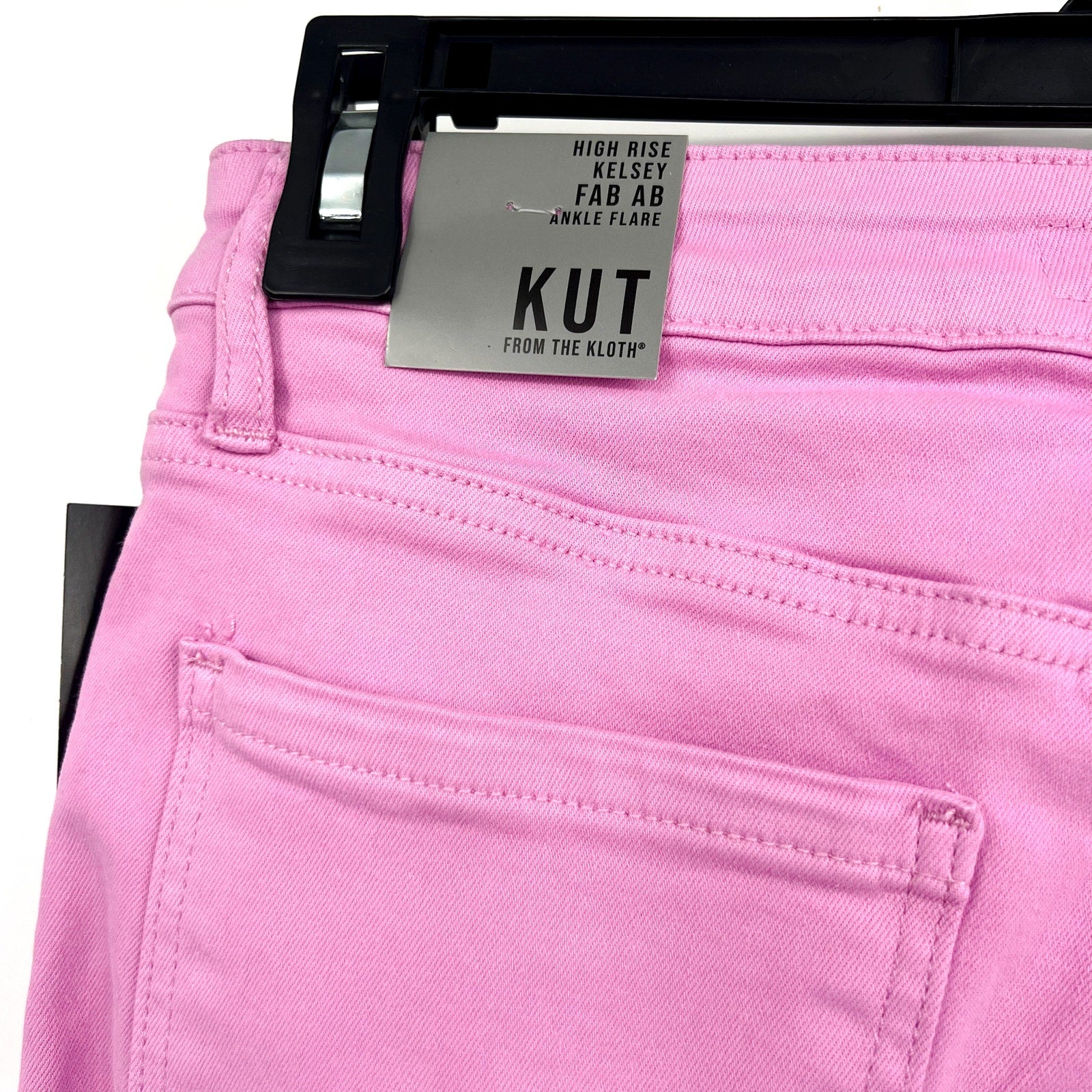KUT FROM THE KLOTH Kelsey Ankle Flare Jeans Size 4 Pink Wild Berry High Rise NWT