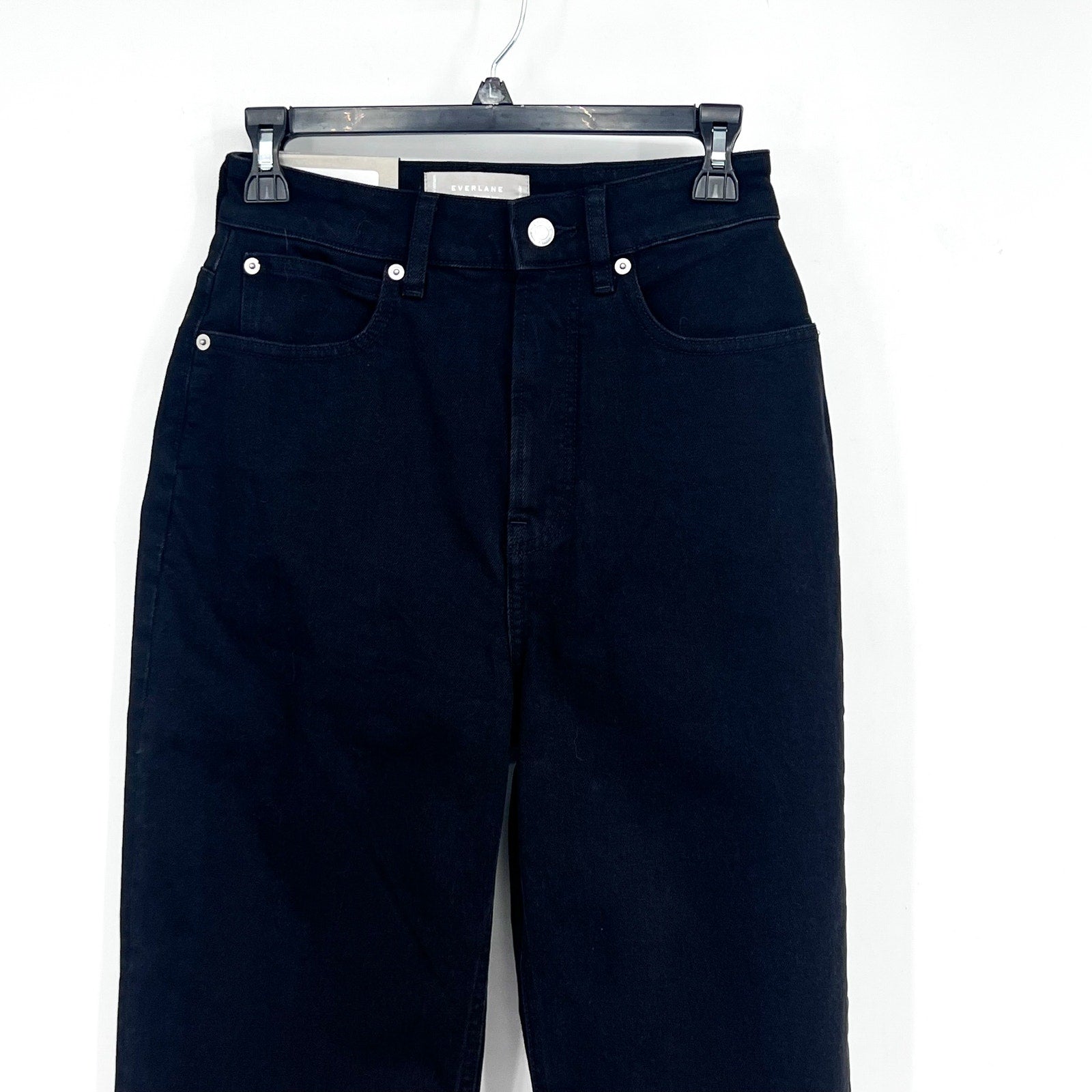 EVERLANE Women's The Curvy Way High Jeans 26x27 US 2 Black Organic Cotton NWT