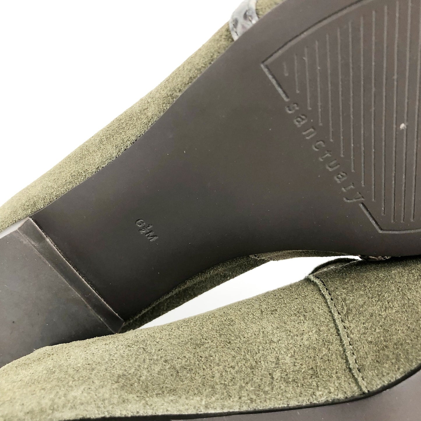 SANCTUARY Blast Suede Loafers 6.5 Olive Green Python-Embossed Bit NWOB