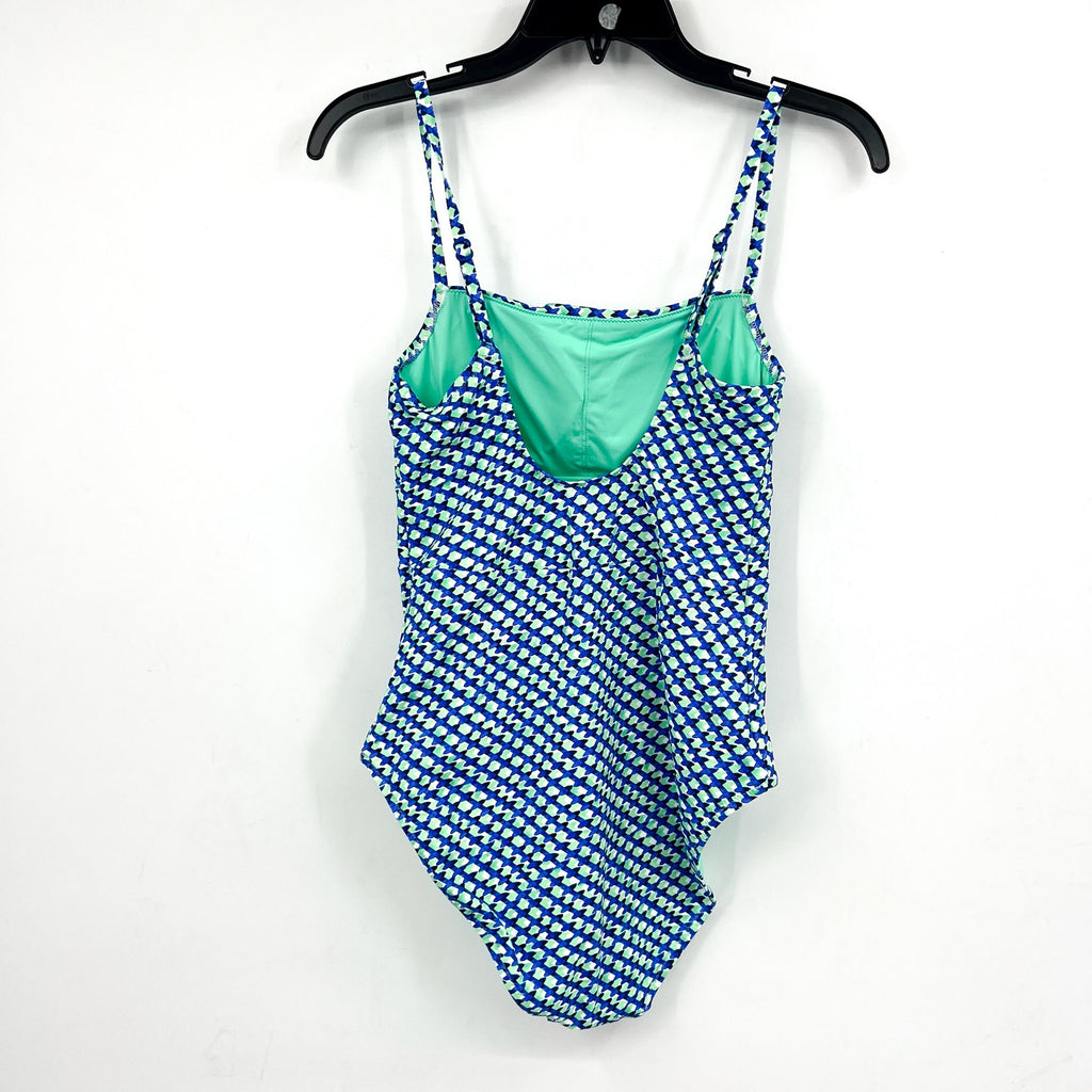 TOMMY BAHAMA Palm Modern Mosaic Pool One-Piece Swimsuit Size 12 Beach Blue NWT