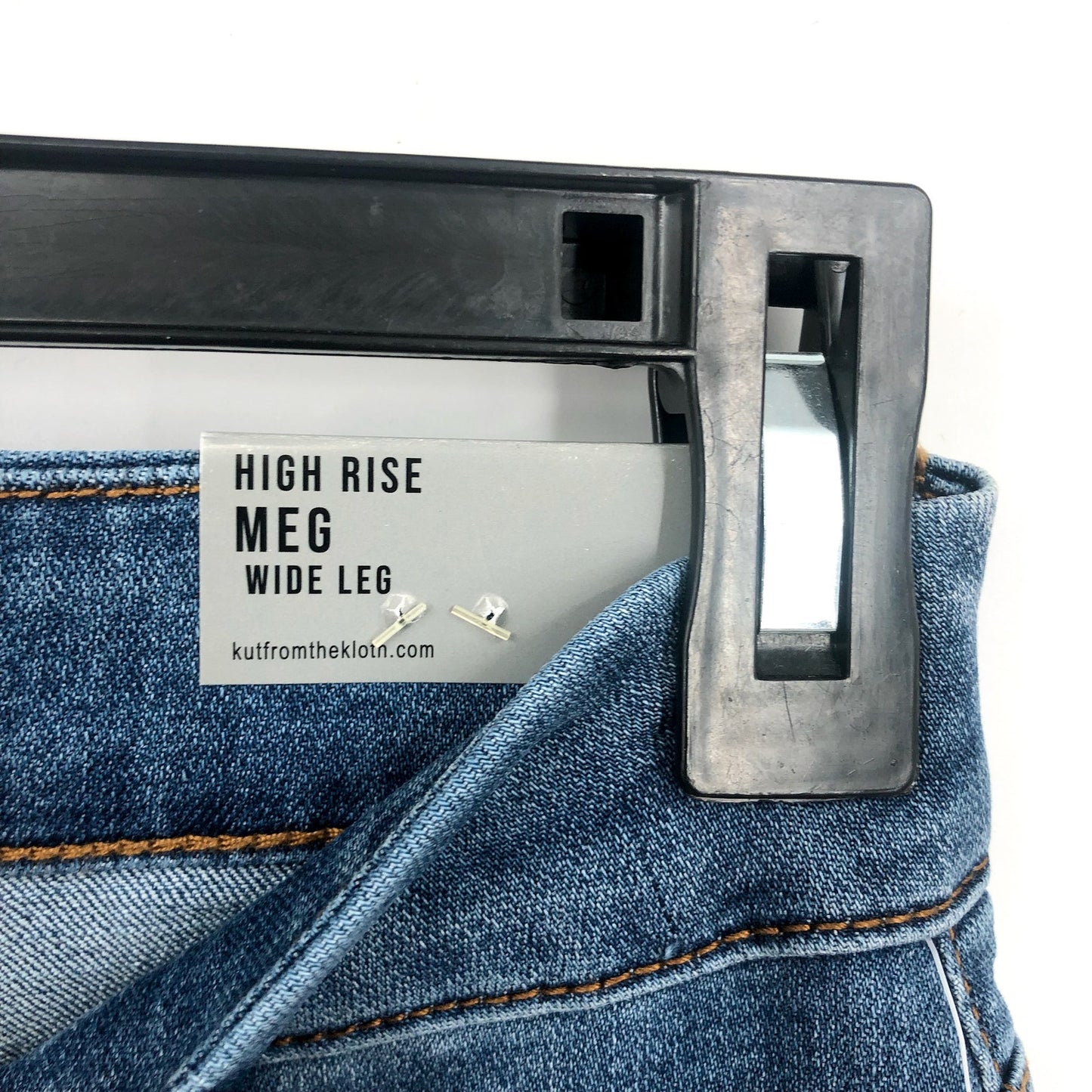 KUT FROM THE KLOTH Meg Wide Leg Jeans 00 Petite Blue Exposed Button NWT