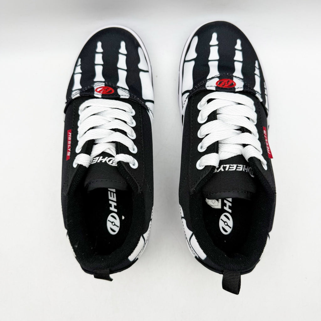 Heelys Kids Pro 20 Prints Skate Shoes US 3 EU 34 Black Canvas Skeleton Print EUC