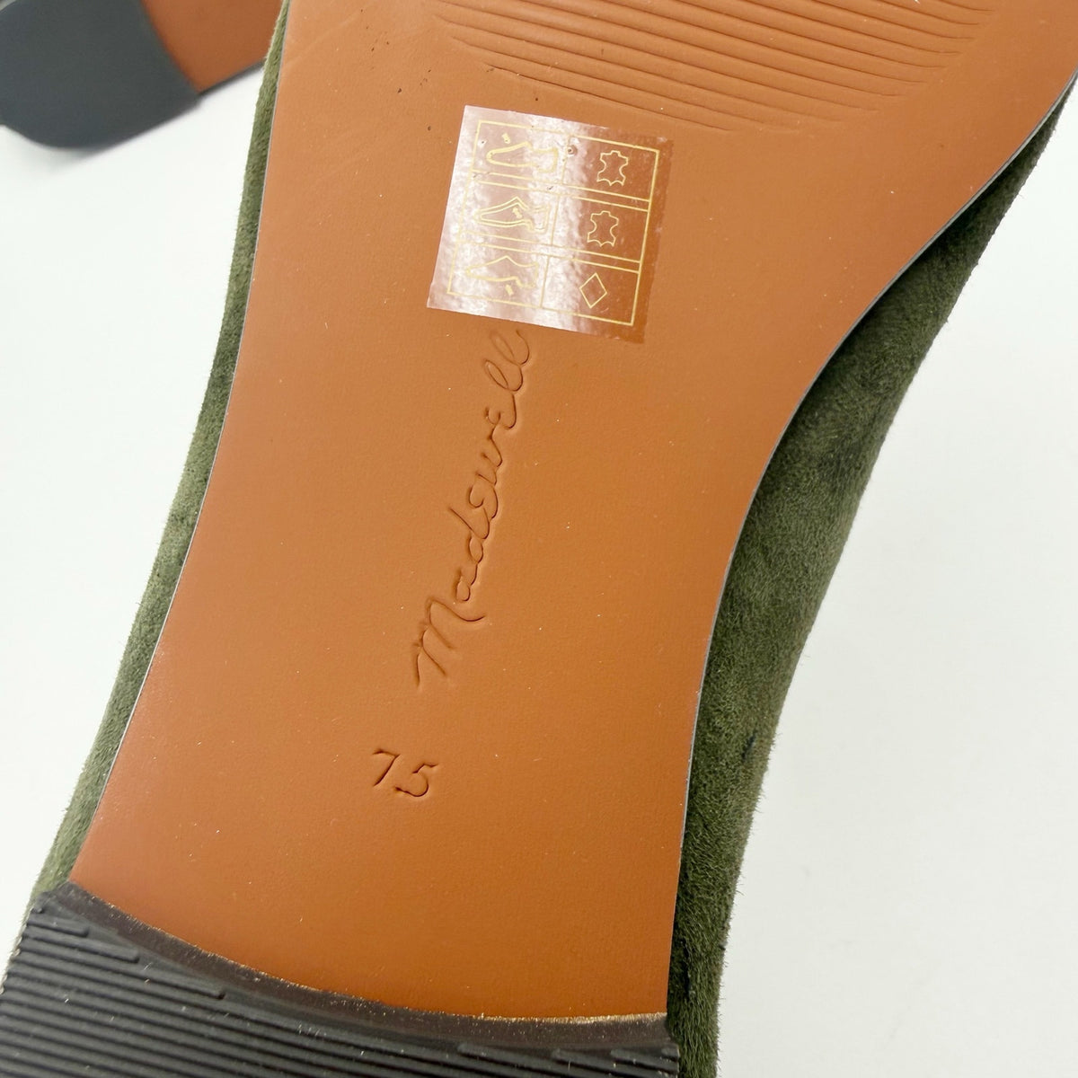 Madewell Womens Greta Elastic Mary Jane Flats Size 7.5 M Loden Green Suede NIB