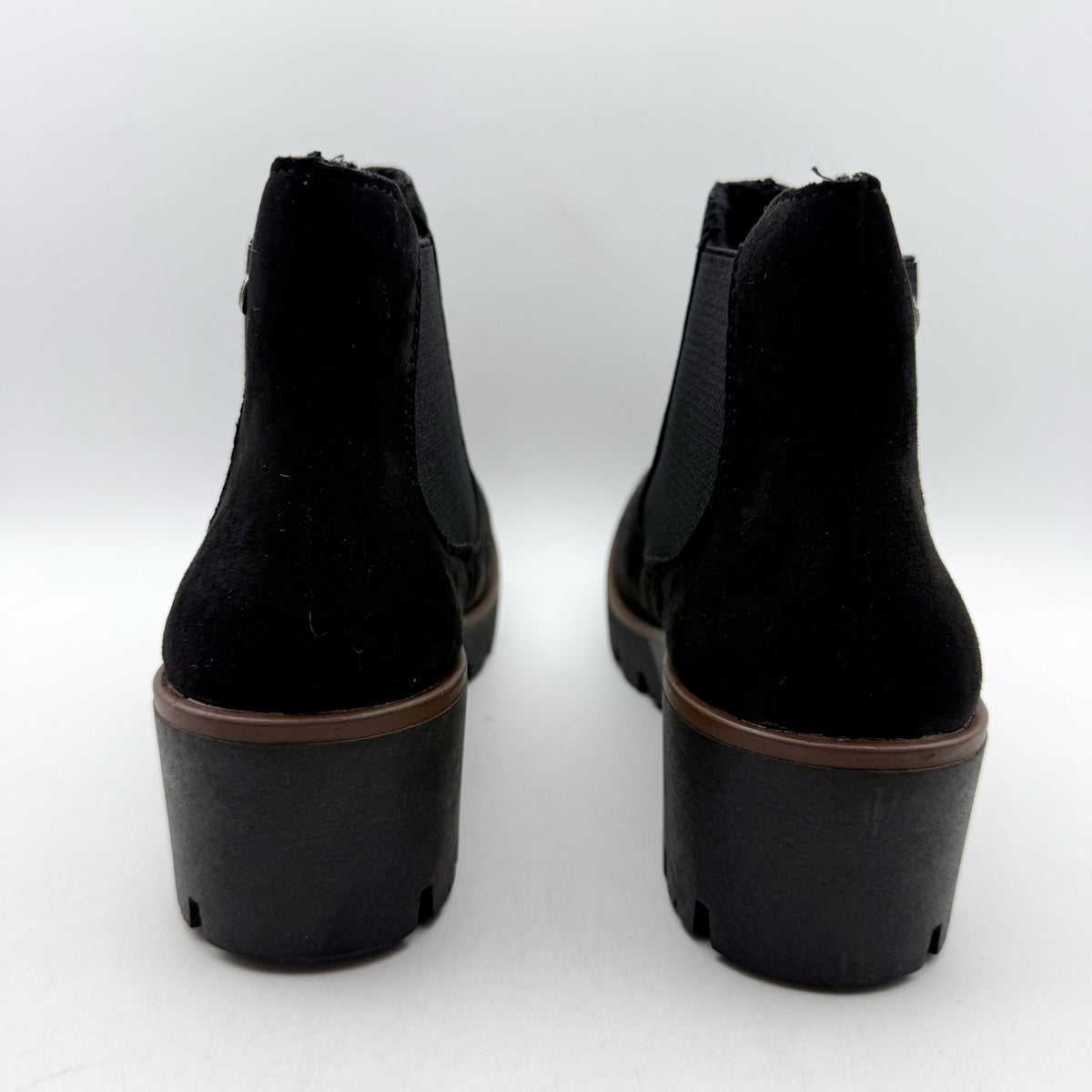Rieker Womens Amalia 65 Chelsea Ankle Boots EU 40 US 8.5 Black Vegan Suede NIB