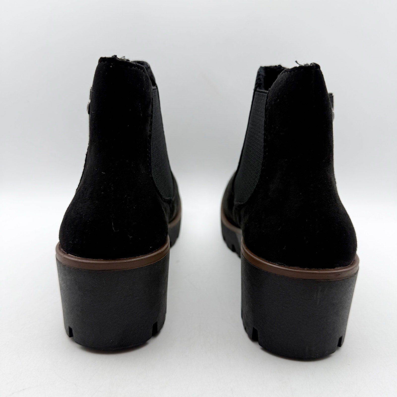 Rieker Womens Amalia 65 Chelsea Ankle Boots EU 40 US 8.5 Black Vegan Suede NIB