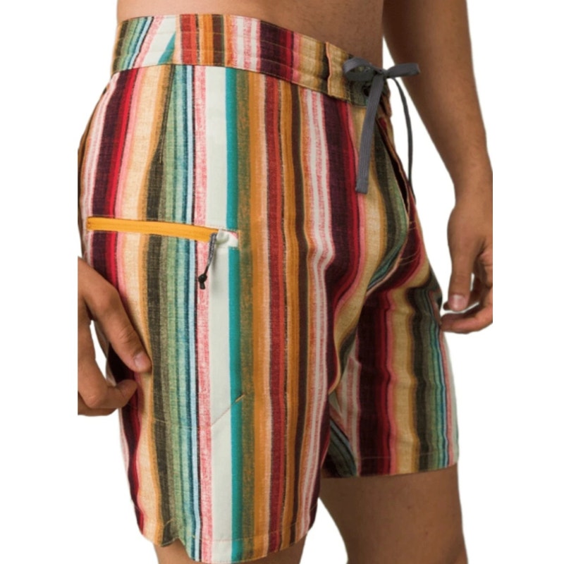 PRANA Mens Fenton Board Shorts Size 28 XS Multi Baja Stripe 9" Inseam UPF 50 NWT