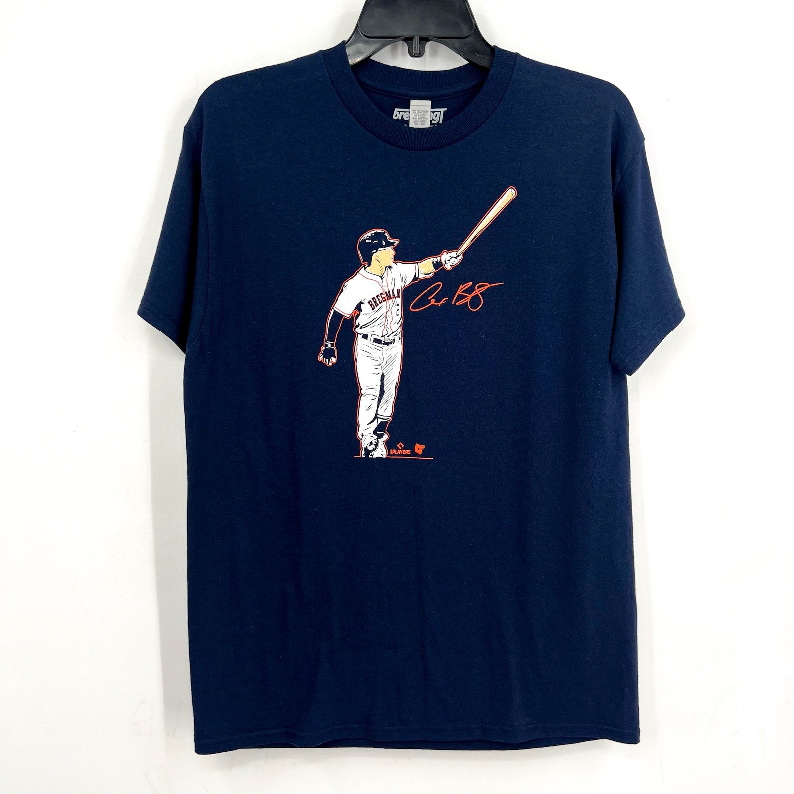 BREAKING T Alex Bregman  Superstar Pose Boston Baseball T-Shirt Medium Navy NWOT