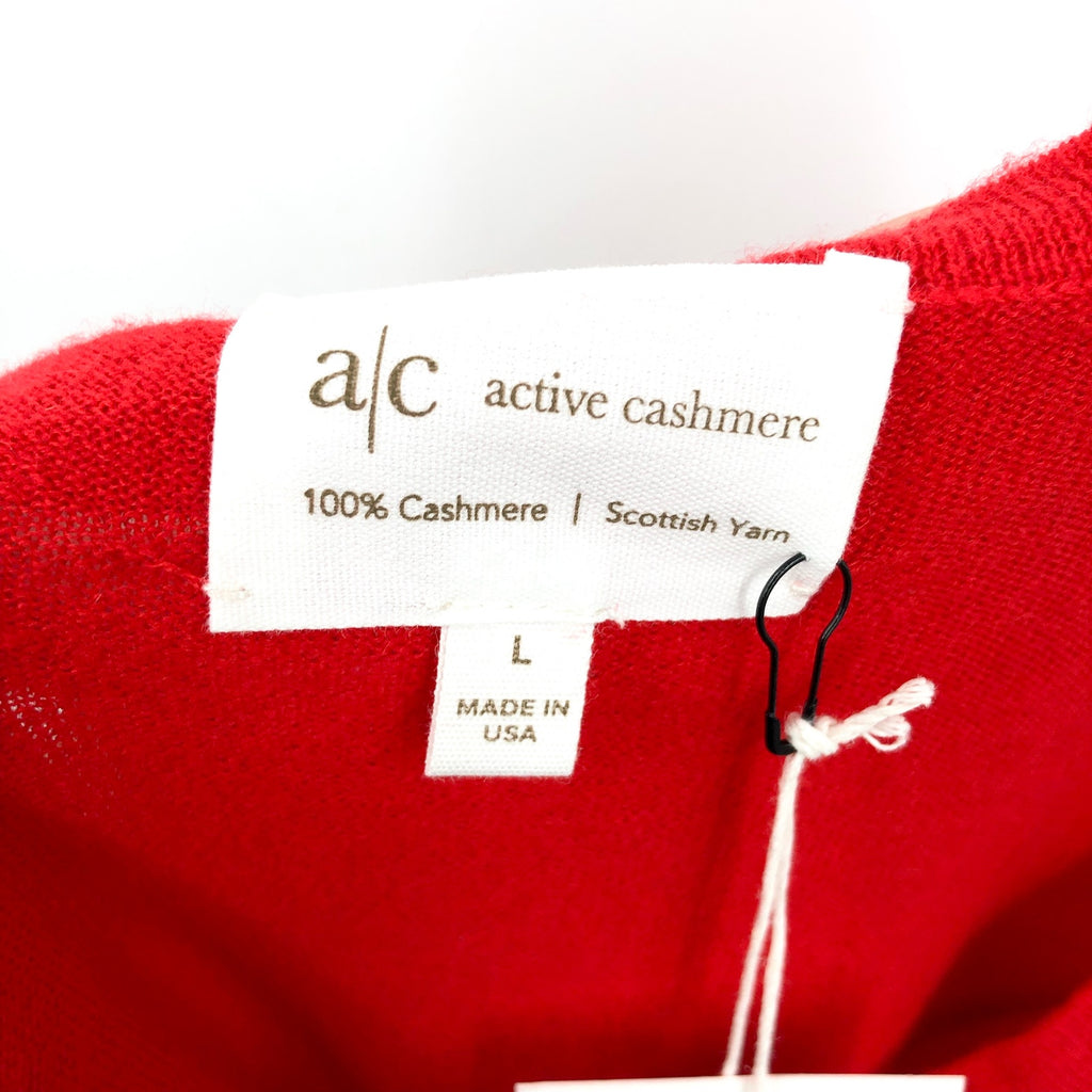 A/C ACTIVE CASHMERE Men's Short Sleeve Fine Cashmere T-Shirt Large Red NWT