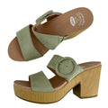 DR. SCHOLL'S Bayside Comfort Platform Sandals Size 11 Pistachio Green NWOB