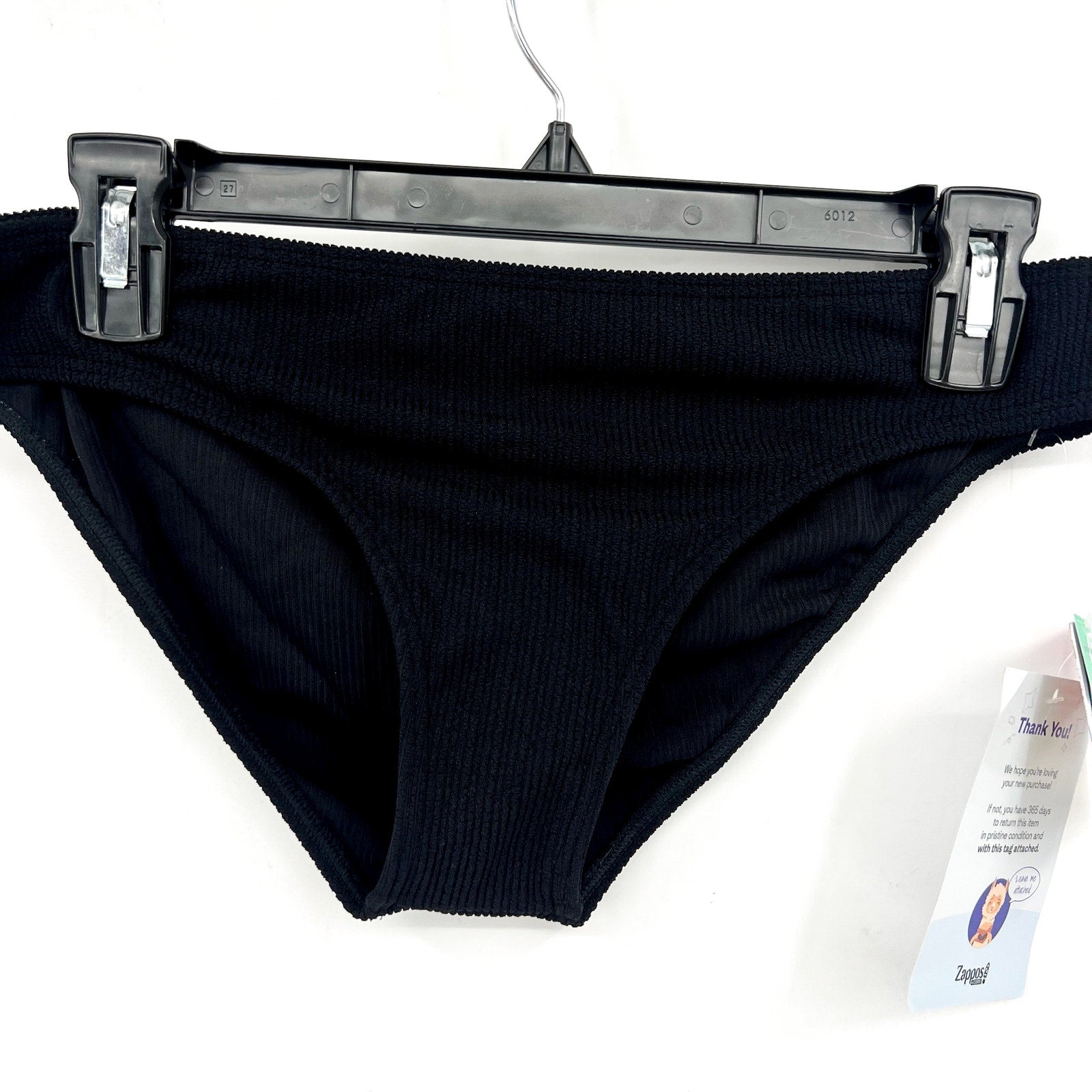 SUNSETS X Pacifica Women's Penny Hipster Bikini Bottom Large Black Rib NWT