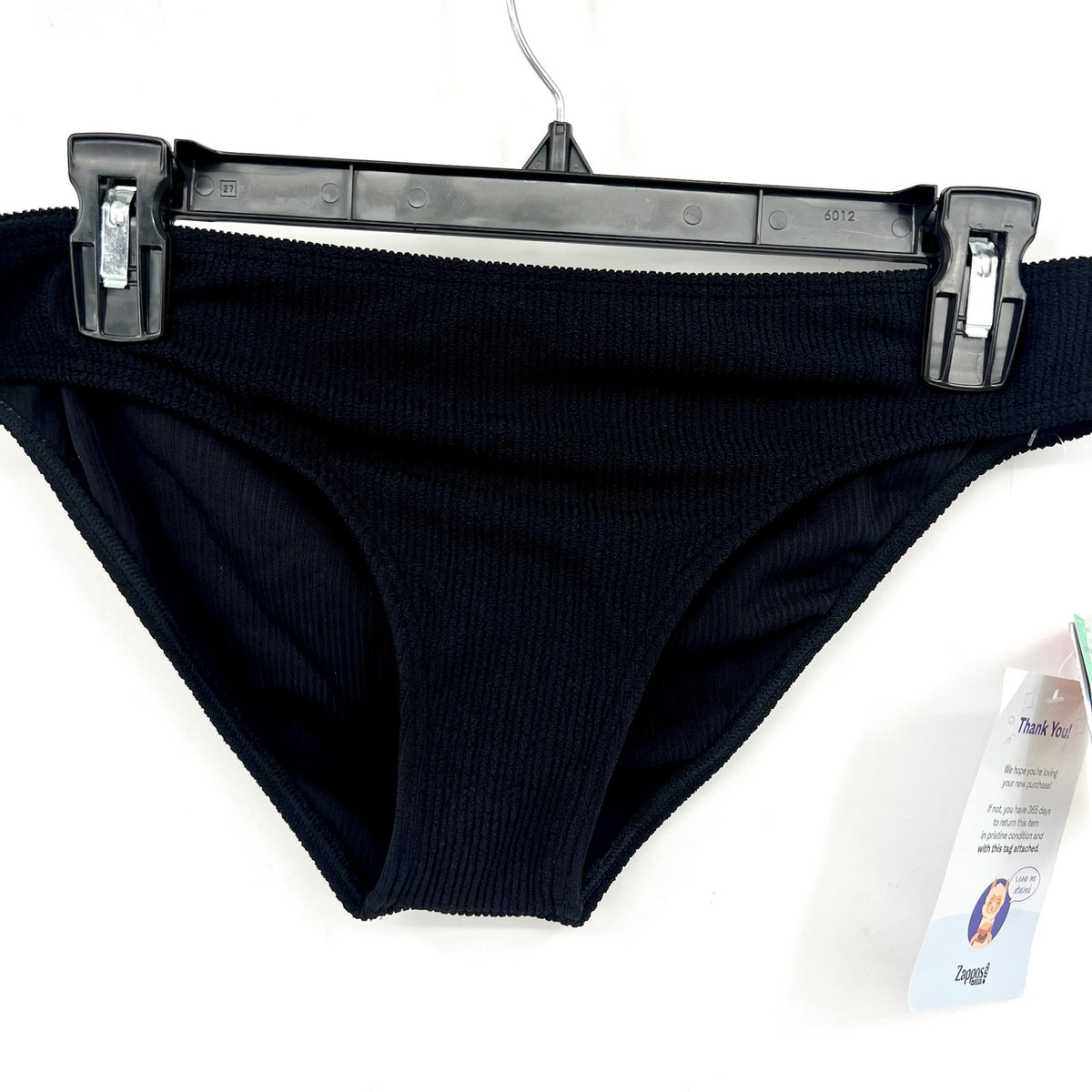 SUNSETS X Pacifica Women's Penny Hipster Bikini Bottom Large Black Rib NWT
