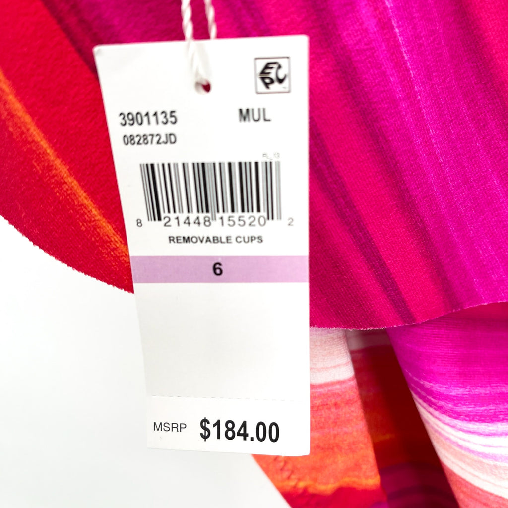 TRINA TURK Womens Solstice One Piece Swimsuit Size 6 Pink Off The Shoulder NWT