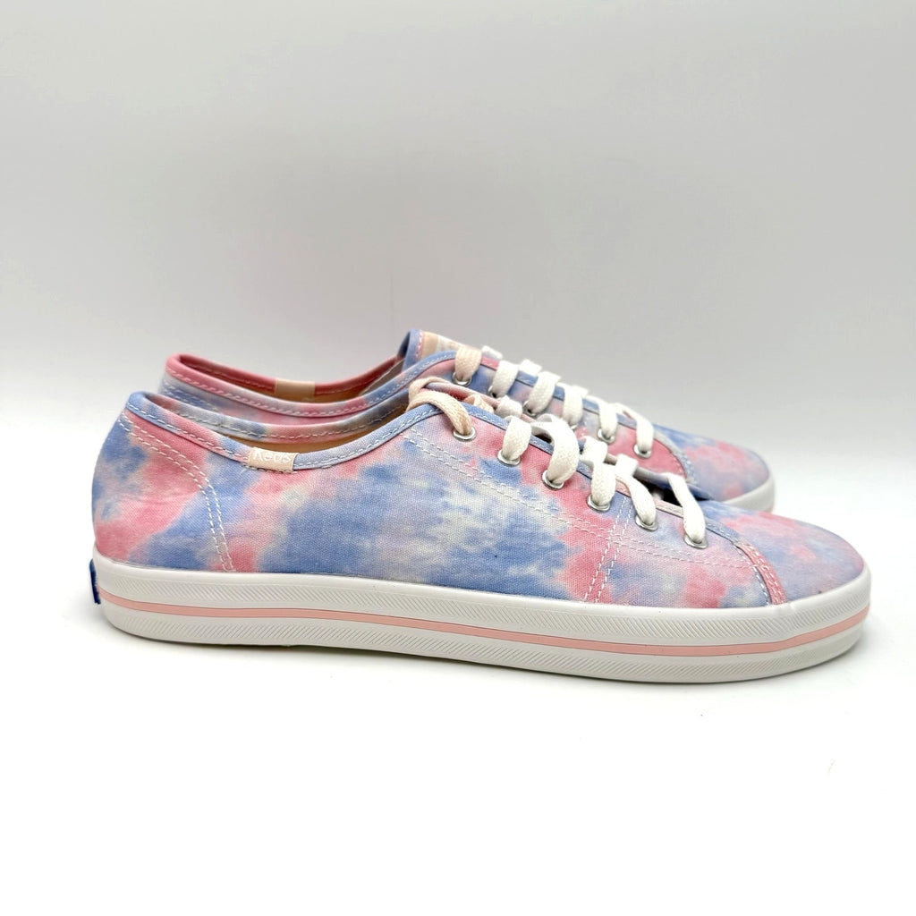 Keds Womens Kickstart Low Sneakers Size 8.5 Tie Dye Pink Blue Canvas NWOB