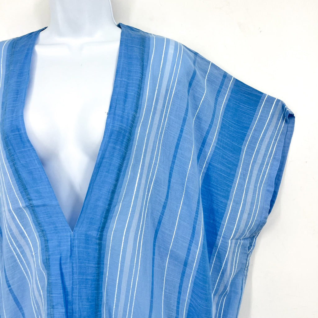 PRANA Women's Marina Bay Tunic Cover Up XL Blue Clear Sky Cotton Dress NWT