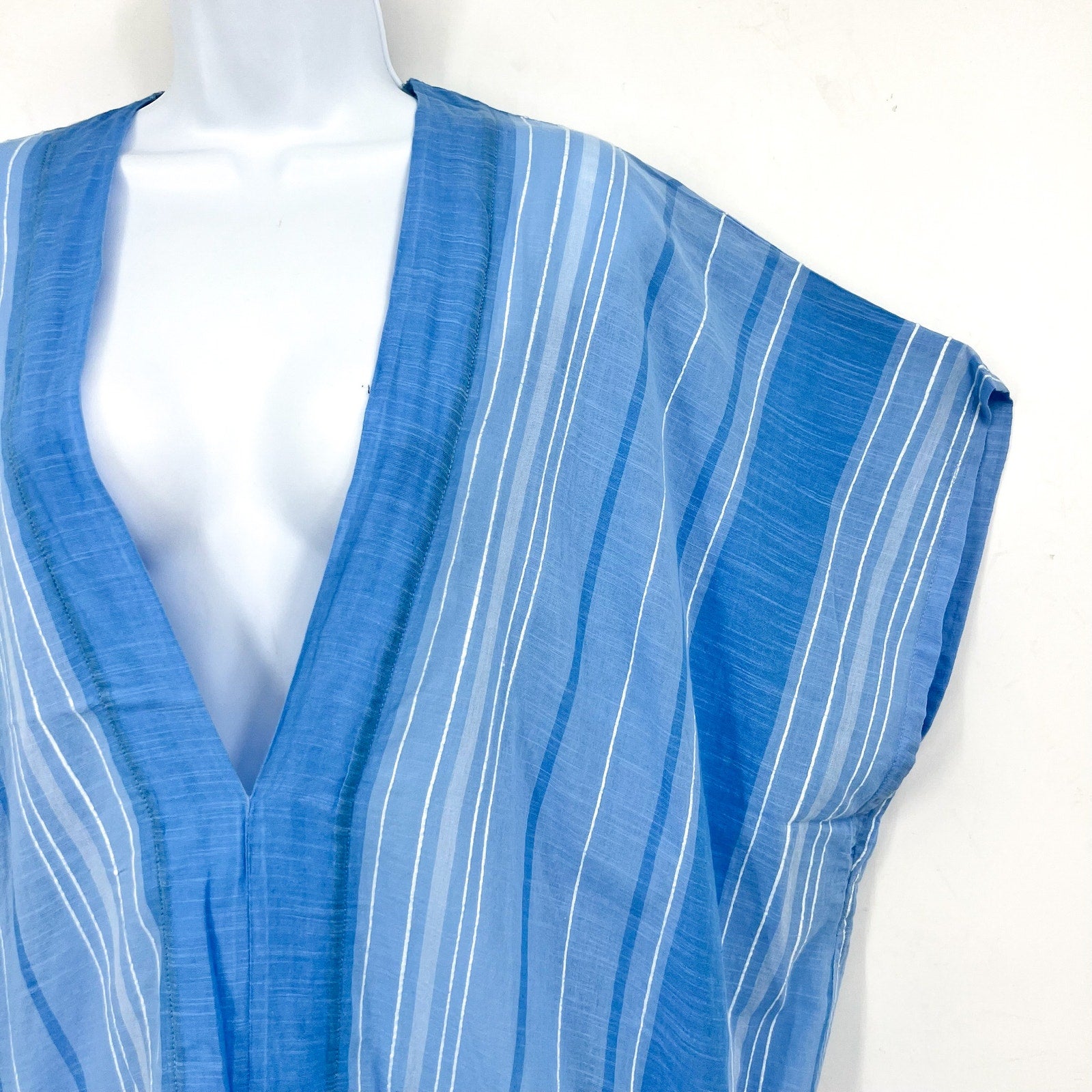 PRANA Women's Marina Bay Tunic Cover Up XL Blue Clear Sky Cotton Dress NWT