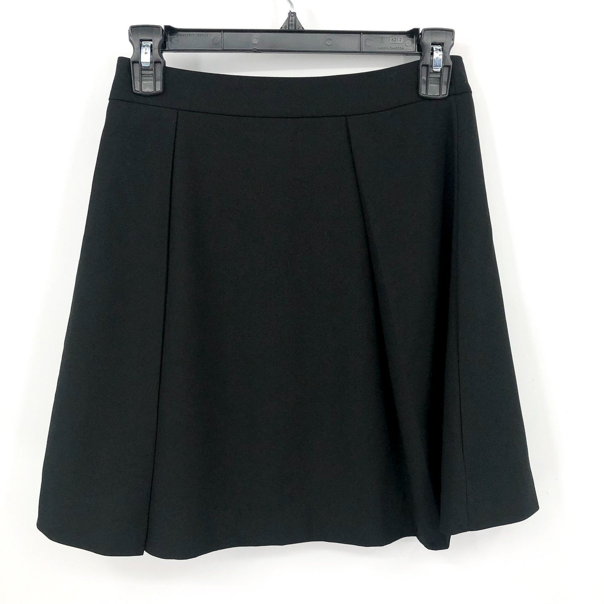CECE Women's Pleated Mini A-Line Skirt Size 0 Rich Black Stretch Lined NWT