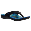 Spenco Women's Yumi Butterfly Sandals Size 8 WIDE Blue Black Flip Flop NWT