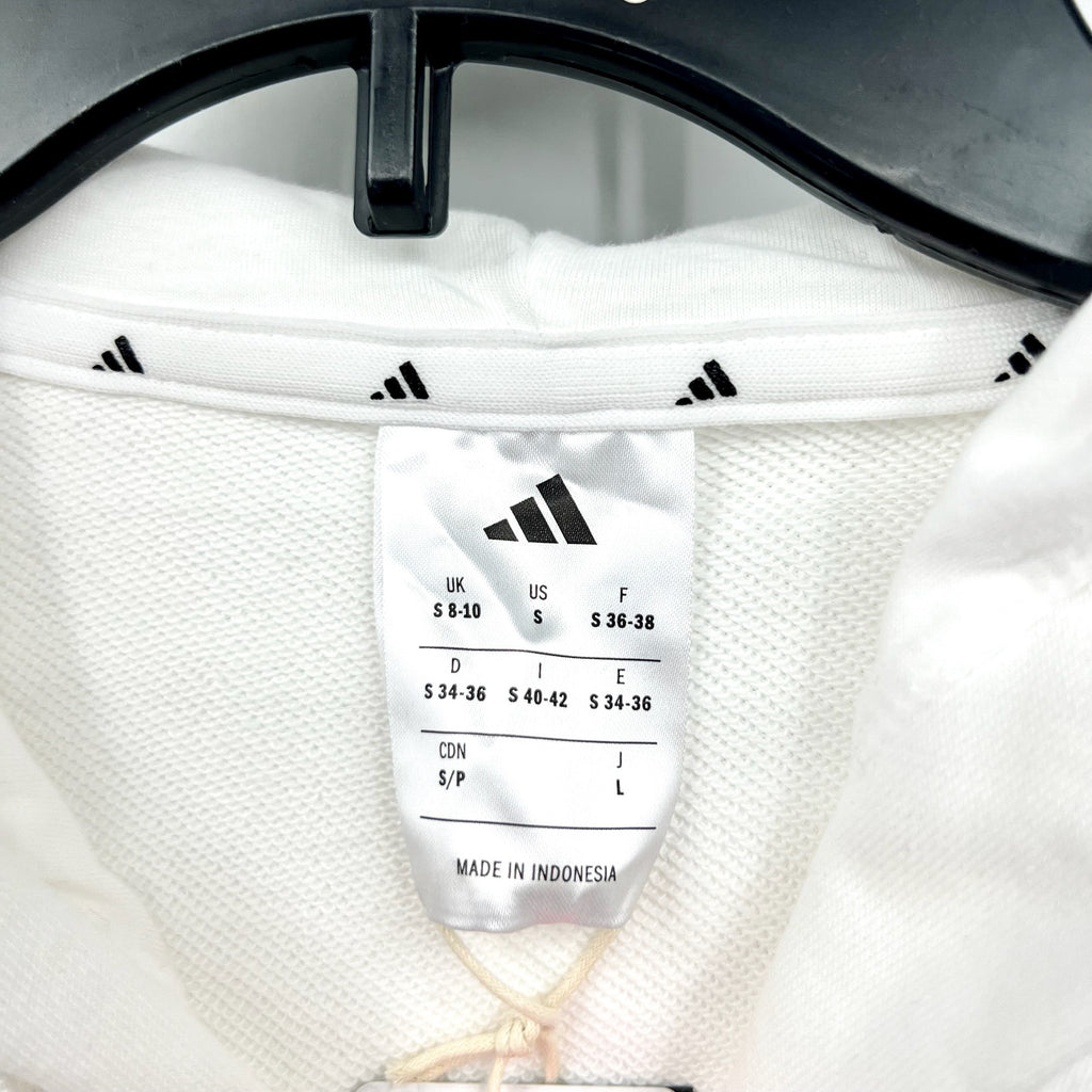 ADIDAS Essentials 3-Stripes French Terry Quarter-Zip Hoodie Small White NWT