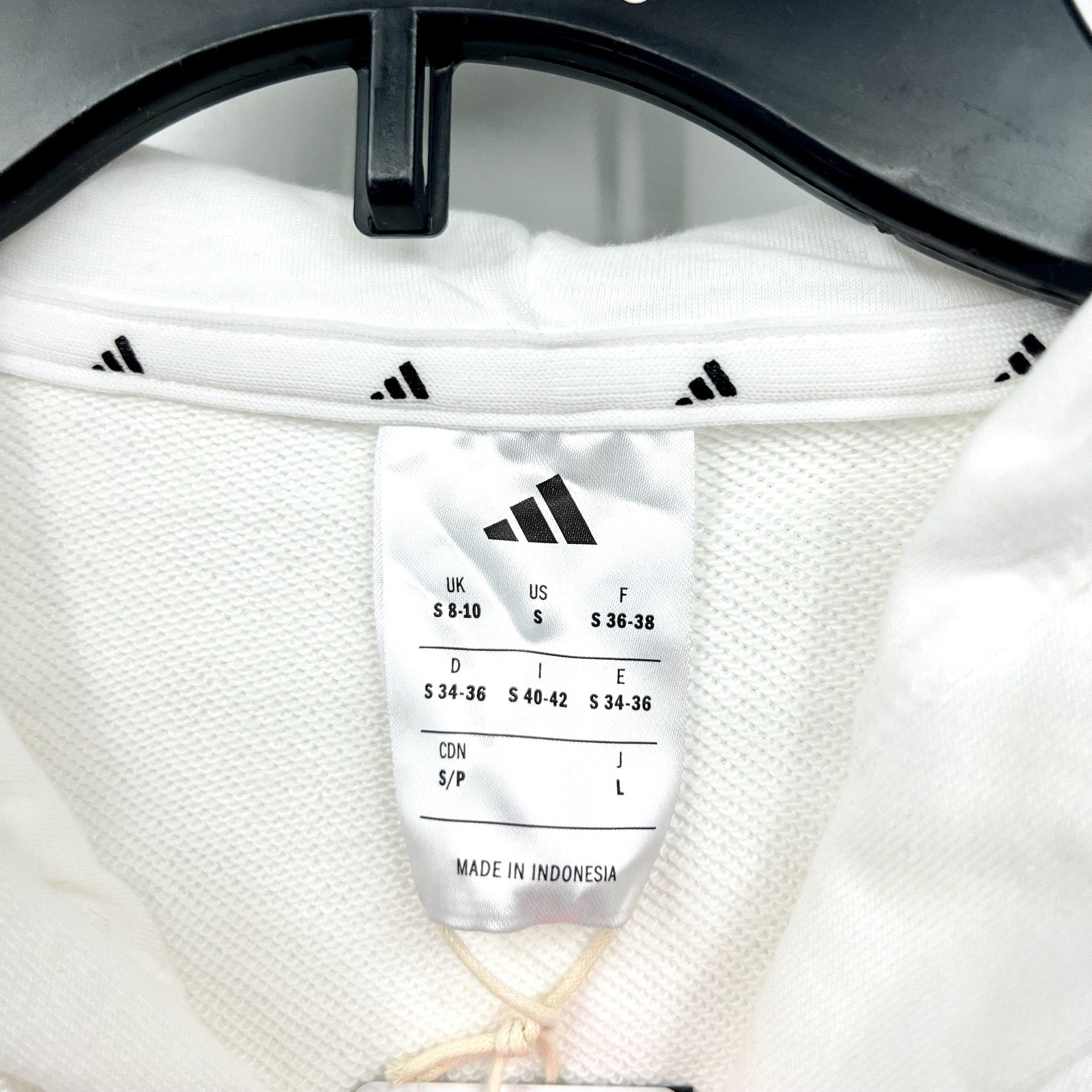 ADIDAS Essentials 3-Stripes French Terry Quarter-Zip Hoodie Small White NWT