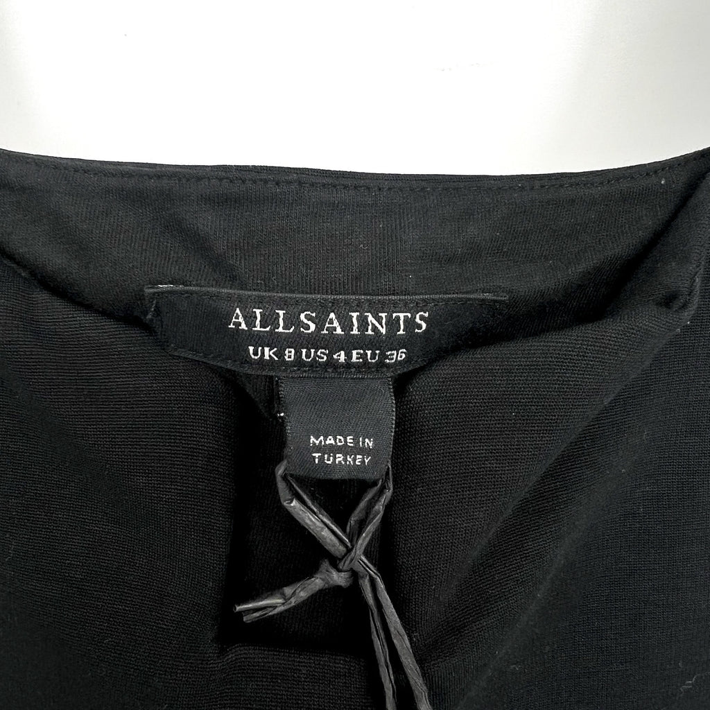ALLSAINTS Women's Mio Slim Tank Top Size 4 Black Square Neck Sleeveless NWT