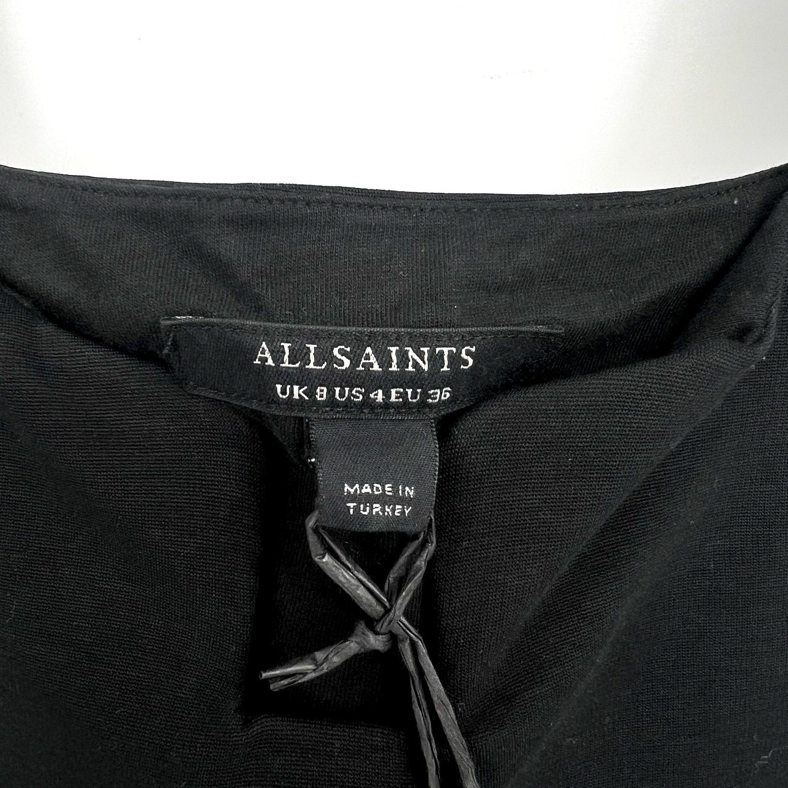 ALLSAINTS Women's Mio Slim Tank Top Size 4 Black Square Neck Sleeveless NWT