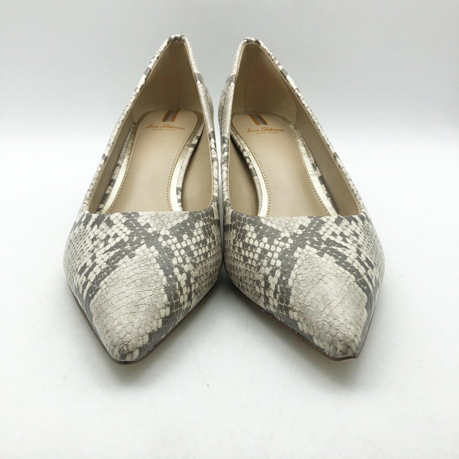 Sam Edelman Womens Dori Pumps US 10 M EU 41 Taupe Snake Print Slip On NIB