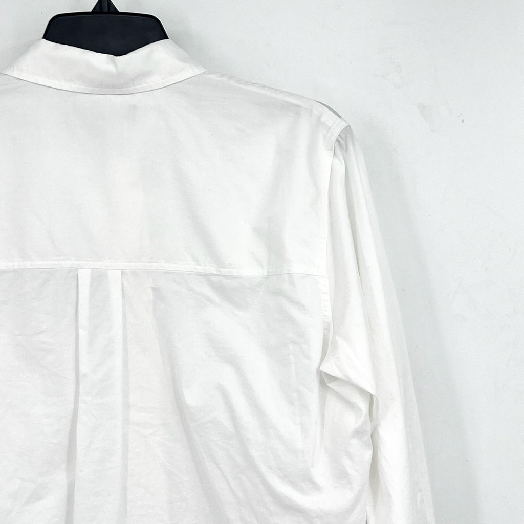 EVERLANE Womens The Way-Short Shirt in Silky Cotton Medium White Long Sleeve NWT