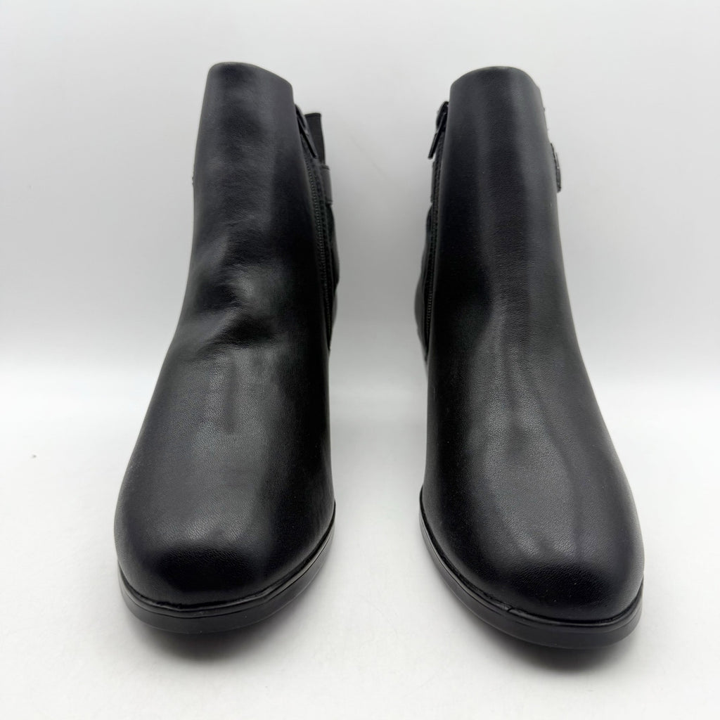 Clarks Womens Emily2 Lux Ankle Boots Size 8.5 EU 39.5 Black Leather Booties NIB