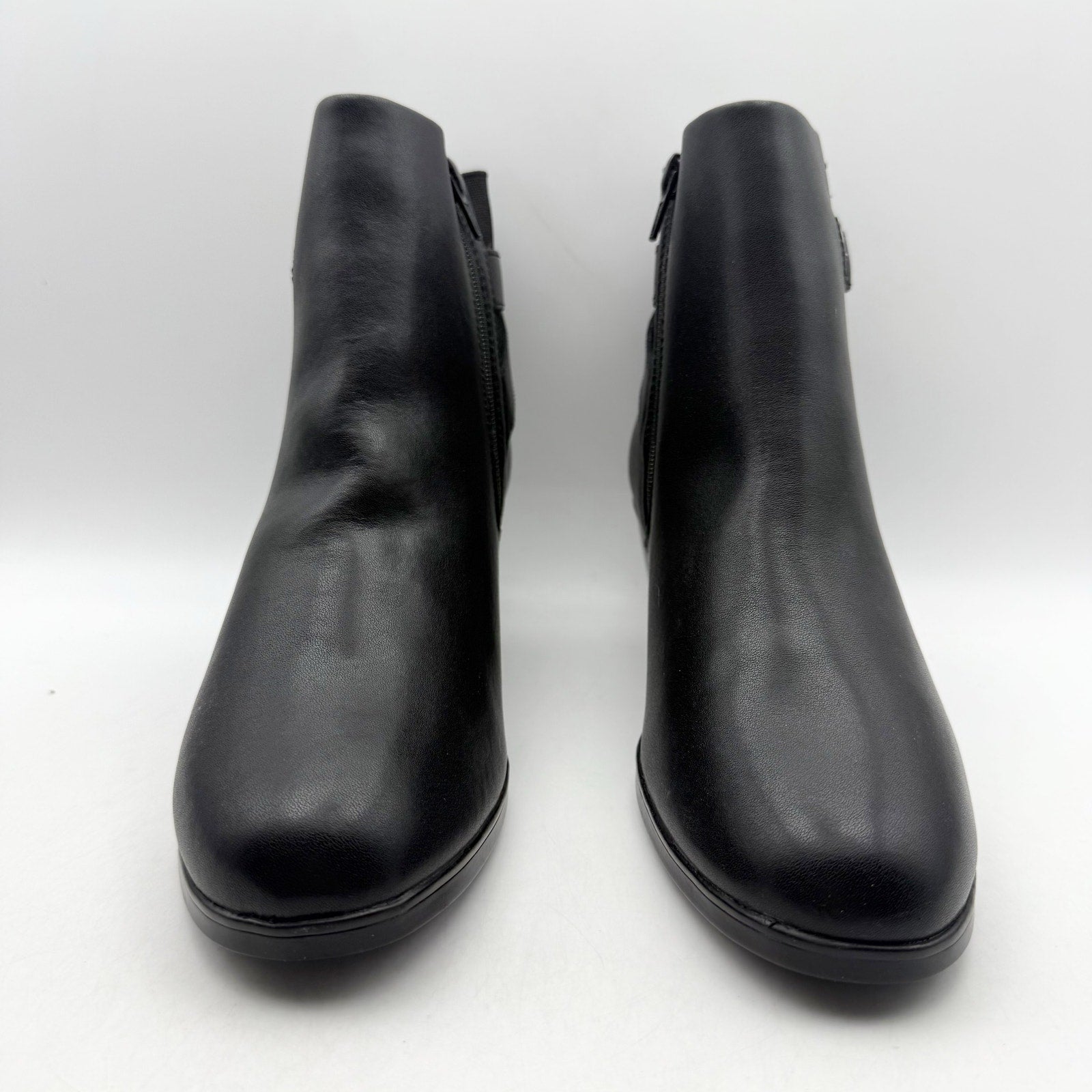 Clarks Womens Emily2 Lux Ankle Boots US 8.5 EU 39.5 Black Leather Booties NIB