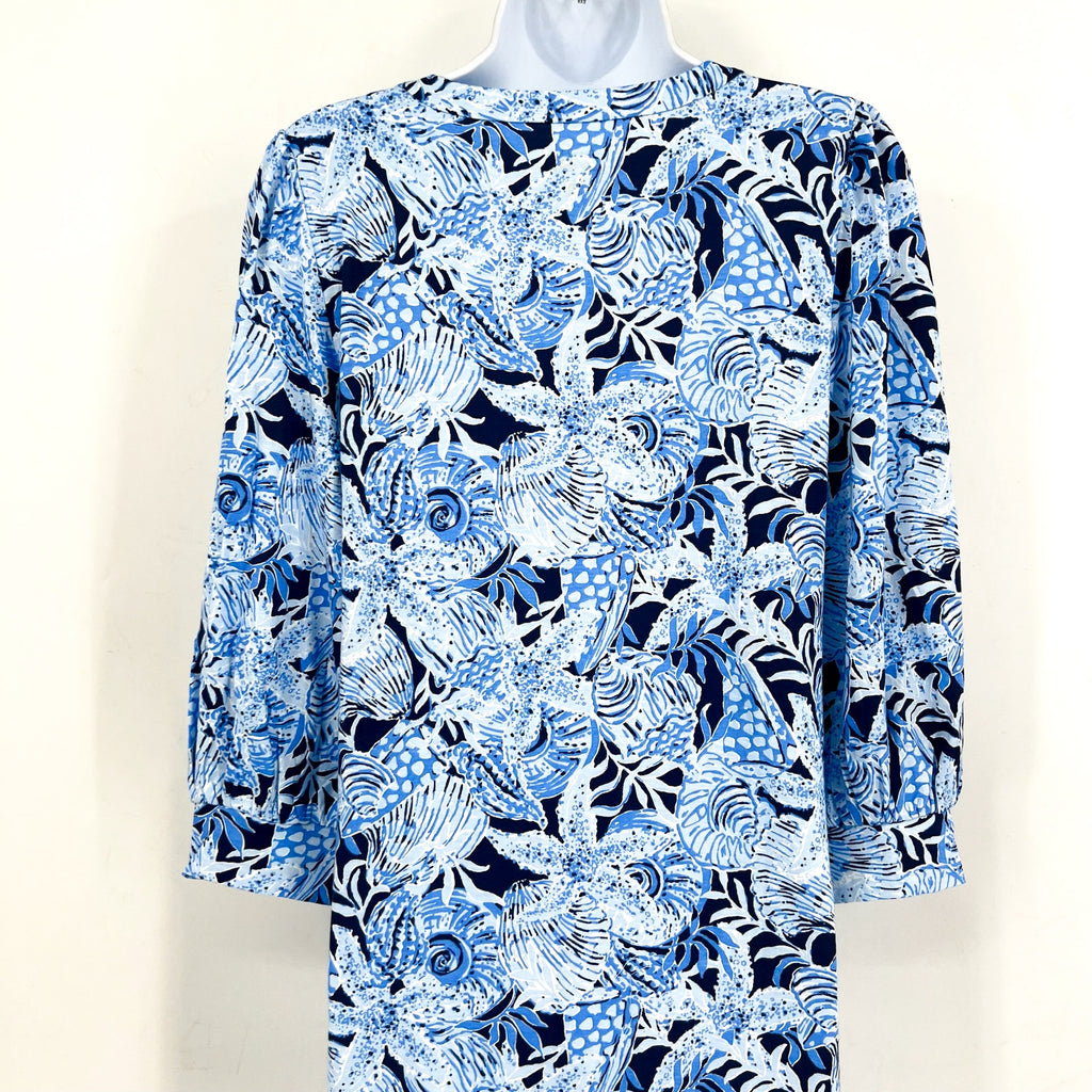 LILLY PULITZER Womens Cass Dress Medium Bonaire Blue Coastal Constellation NWT
