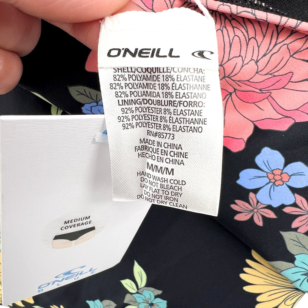 O'NEILL Women's Kali Floral Key West Surf Suit Medium Black Long Sleeve NWT