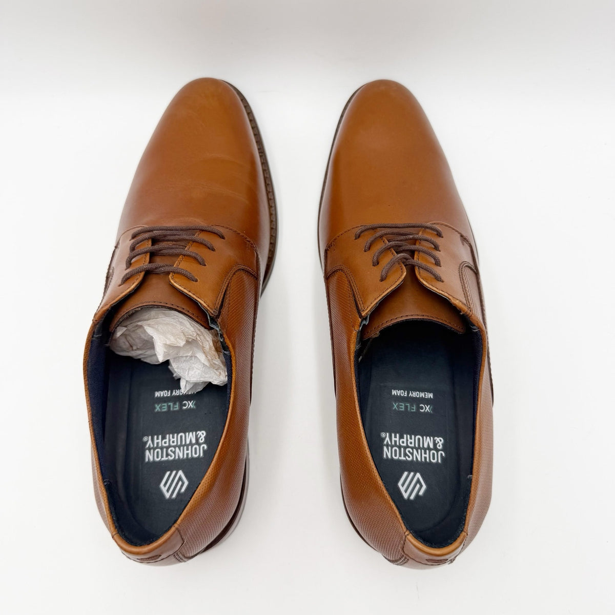 Johnston & Murphy Mens Landry Plain Toe Dress Shoe Size 9 M Brown Leather NIB