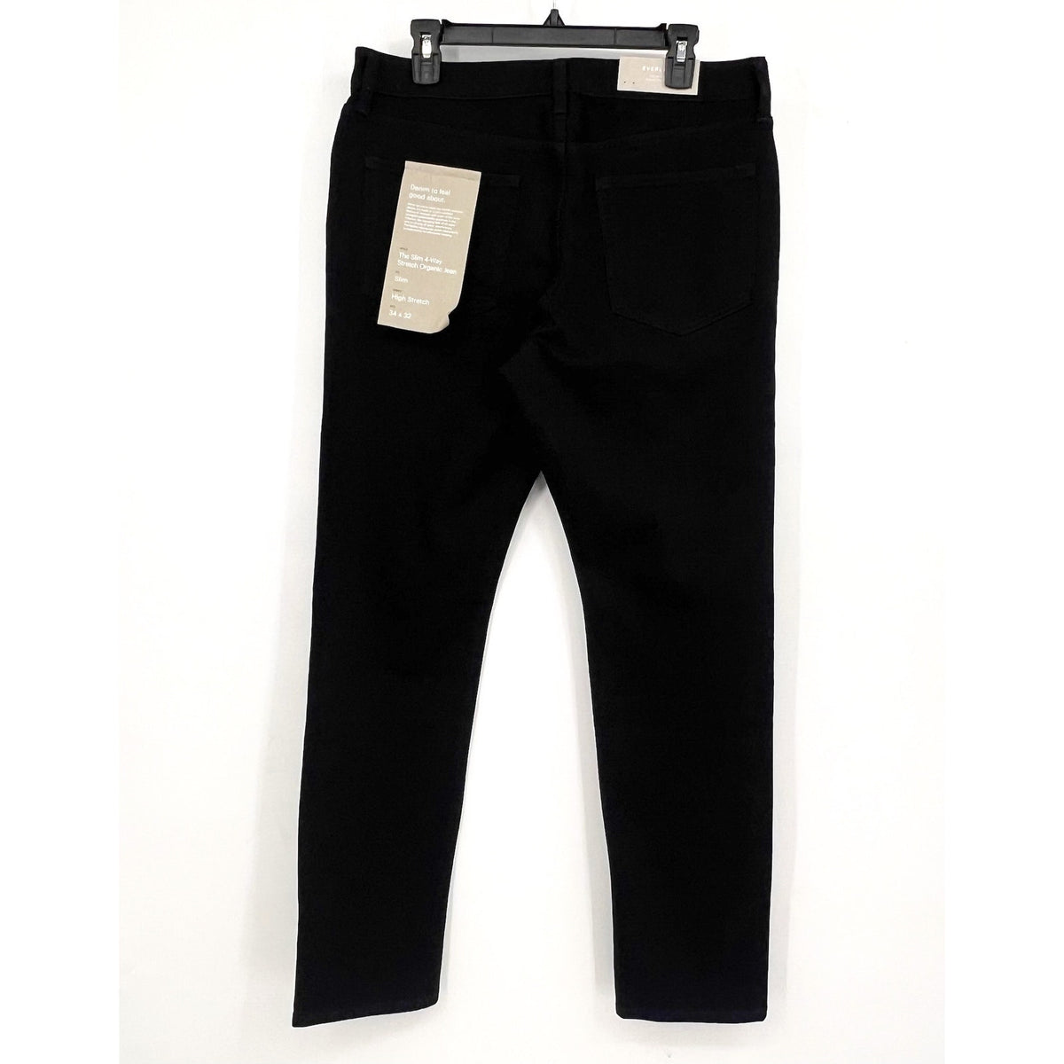 EVERLANE Uniform Men's Slim Jeans 34x32 Black 4-Way Stretch Organic NWT