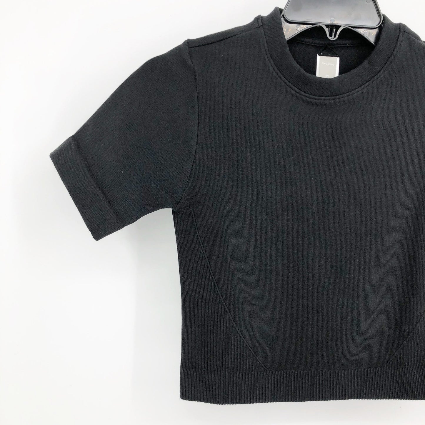 Everlane Womens The Seamless Crop Tee Short Sleeve XS/Small Black NWOT