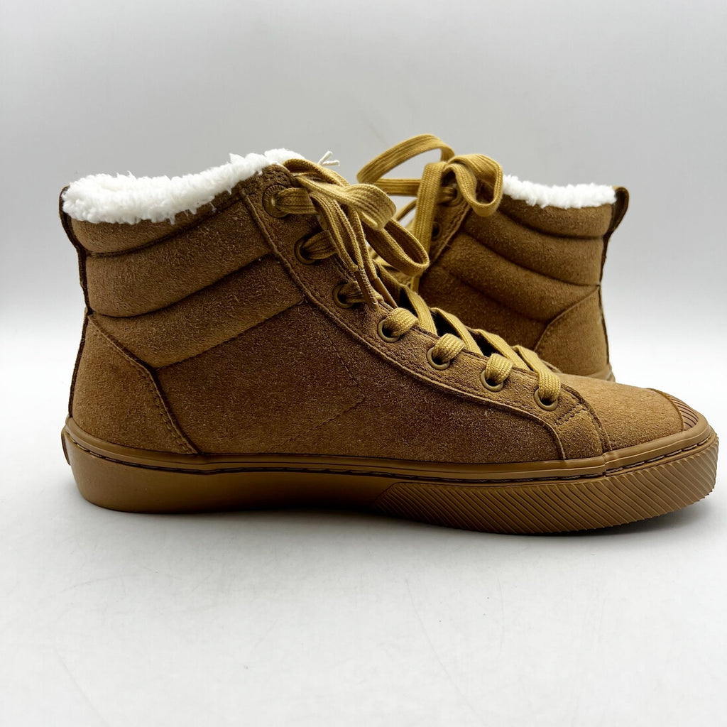 Cariuma Women's OCA Therma High Suede Boots Size 7.5 Tan Caramel Shearling NIB